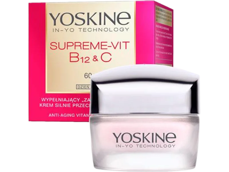 YOSKINE Supreme-Vit B12 + C naprawczy krem silnie przeciwzmarszczkowy do twarzy na noc 60+, 50 ml