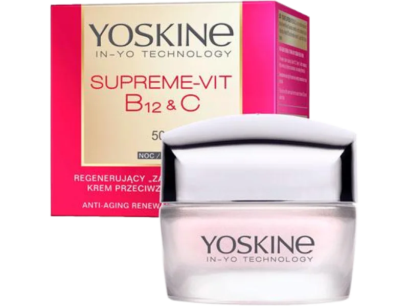 YOSKINE Supreme-Vit B12 + C regenerujący przeciwzmarszczkowy do twarzy na noc 50+, krem, 50 ml