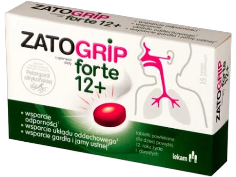 Zatogrip Forte 12+, tabletki, 15 tabl.