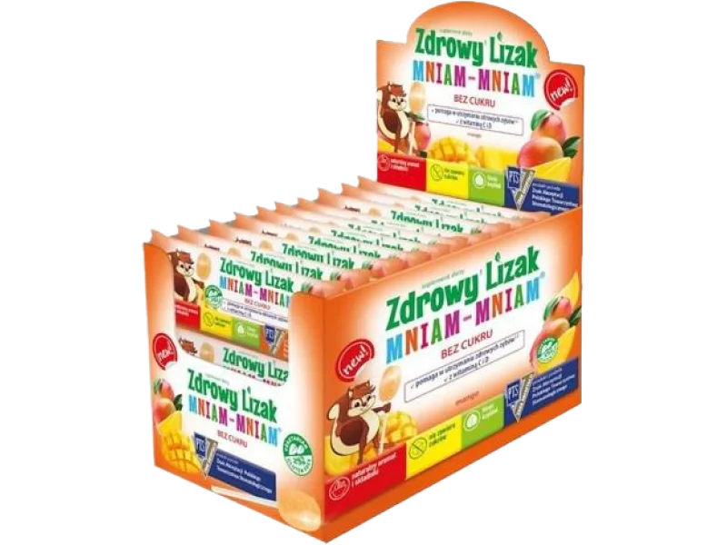 Zdrowy Lizak MNIAM-MNIAM mango kształt łezki, 40 szt.