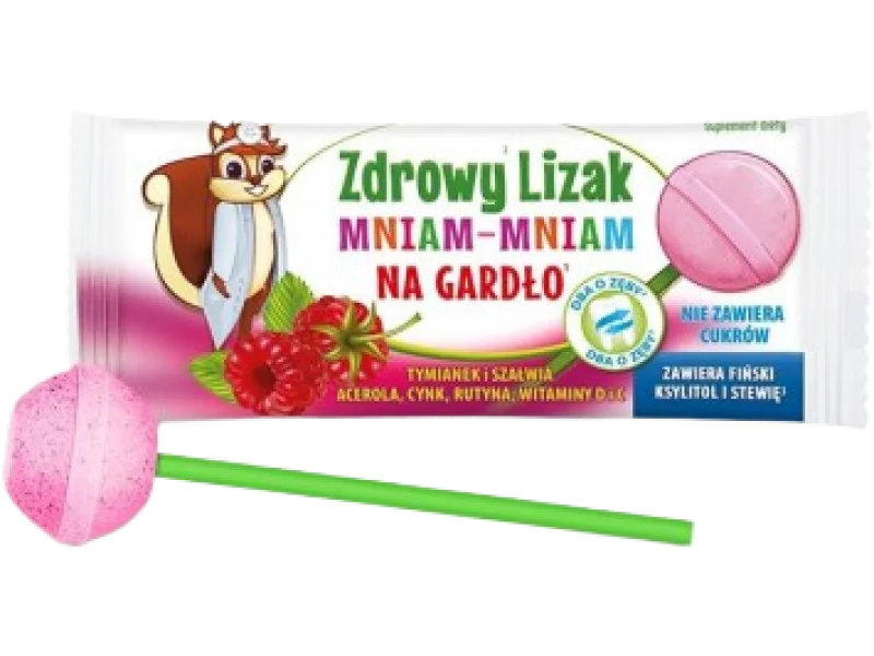 Zdrowy Lizak Mniam-Mniam na gardło, 5 szt.