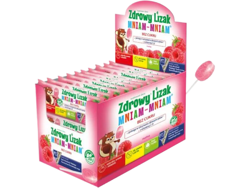 Zdrowy Lizak Mniam-Mniam na odporność malina, 40 szt.