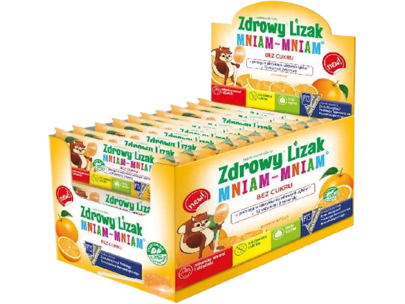 Zdrowy Lizak MNIAM-MNIAM pomarańcza, 40 szt.