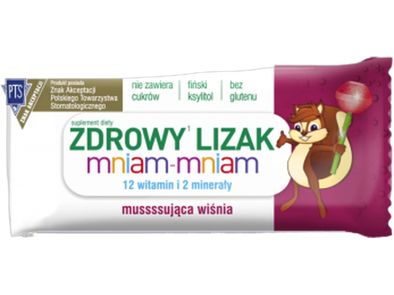 Zdrowy lizak Mniam-Mniam, smak wiśniowy, 1 szt.