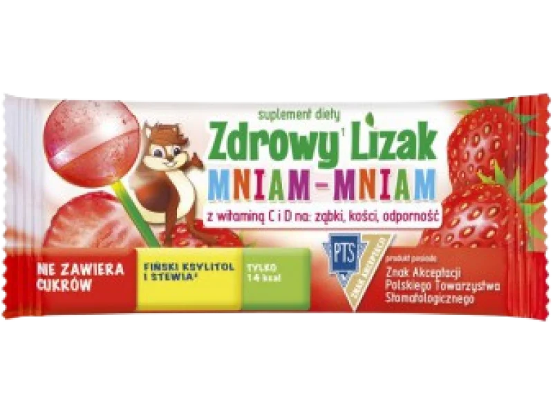 Zdrowy Lizak MNIAM-MNIAM truskawka, 1 szt.