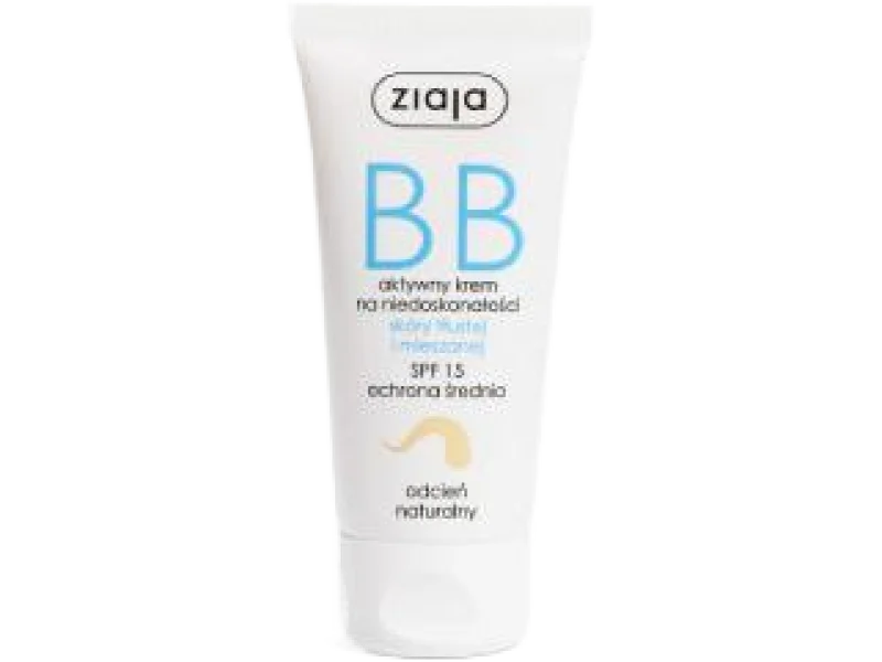 ZIAJA BB Aktywny krem na niedoskonałości skóra tłusta, mieszana (odcień naturalny), 50 ml