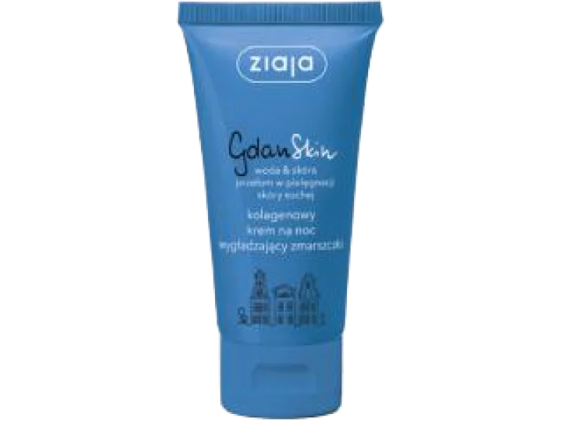 ZIAJA GDANSKIN kolagenowy krem na noc wygładzający zmarszczki, 50 ml