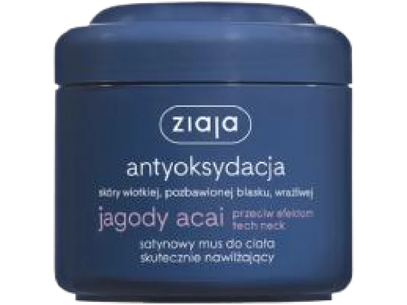 ZIAJA JAGODY ACAI Satynowy Mus do ciała skutecznie nawilżający, 200 ml