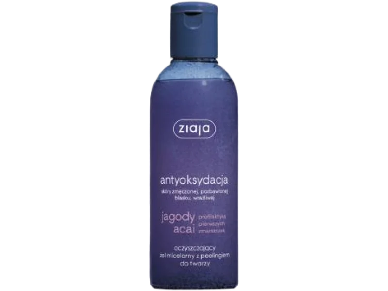 ZIAJA JAGODY ACAI żel micelarny z peelingiem do twarzy, 200 ml