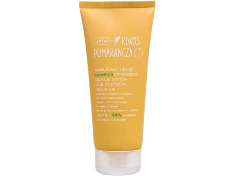 ZIAJA Kokos Pomarańcza nawilżający i świeży szampon do każdego rodzaju włosów, 200 ml
