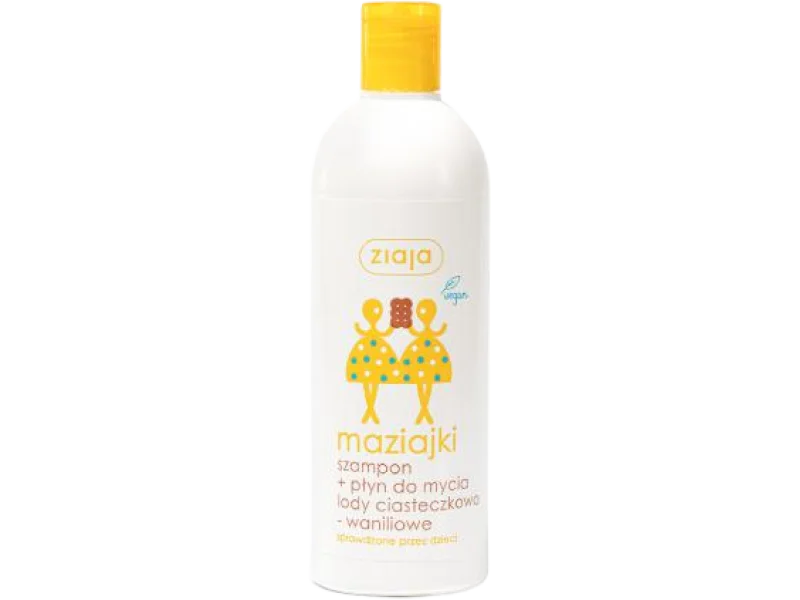 ZIAJA MAZIAJKI Szampon + Płyn do mycia Lody ciasteczkowo-waniliowe, 400 ml