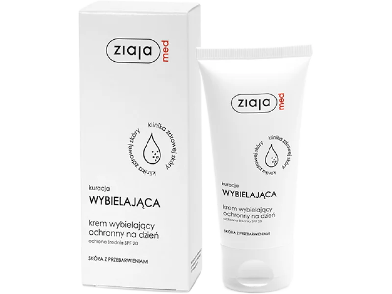 ZIAJA MED Kuracja Wybielająca krem wybielający ochronny na dzień SPF 20, 50 ml