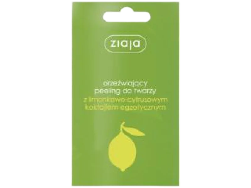ZIAJA Peeling do twarzy z limonkowo-cytrusowym koktajlem egzotycznym, 7 ml