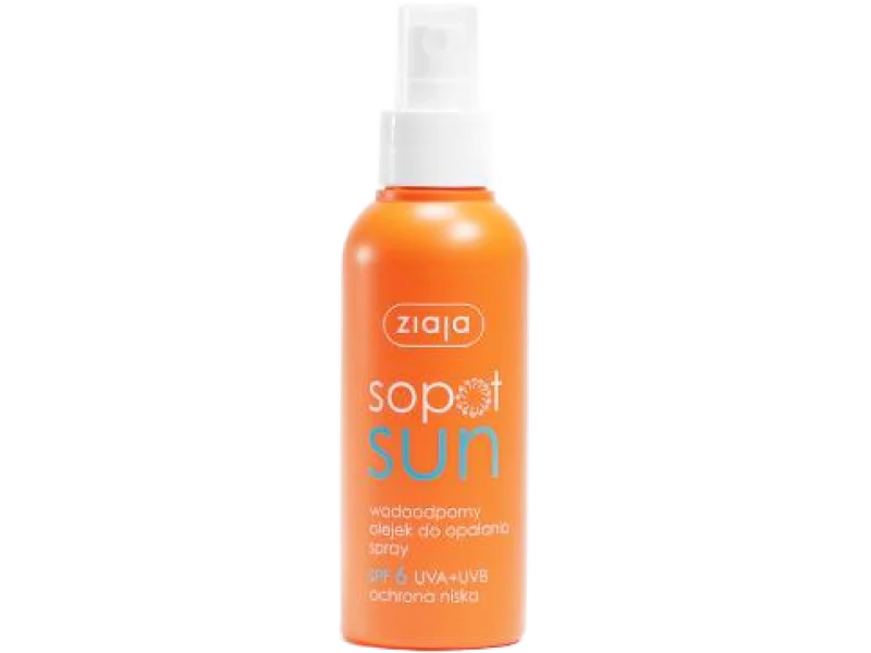 ZIAJA SOPOT SUN, wodoodporny olejek do opalania SPF 6, spray, 125 ml