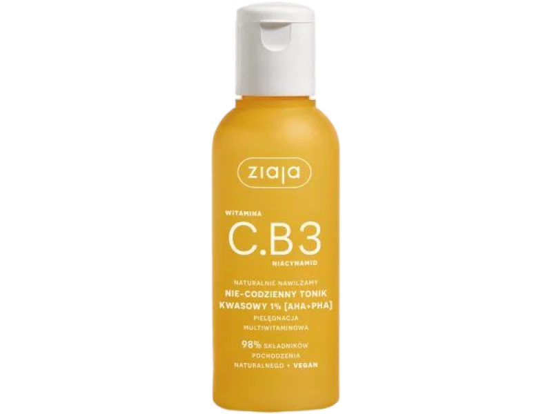 ZIAJA Witamina C.B3 Nie-codzienny tonik kwasowy 1% (AHA+PHA), 120 ml