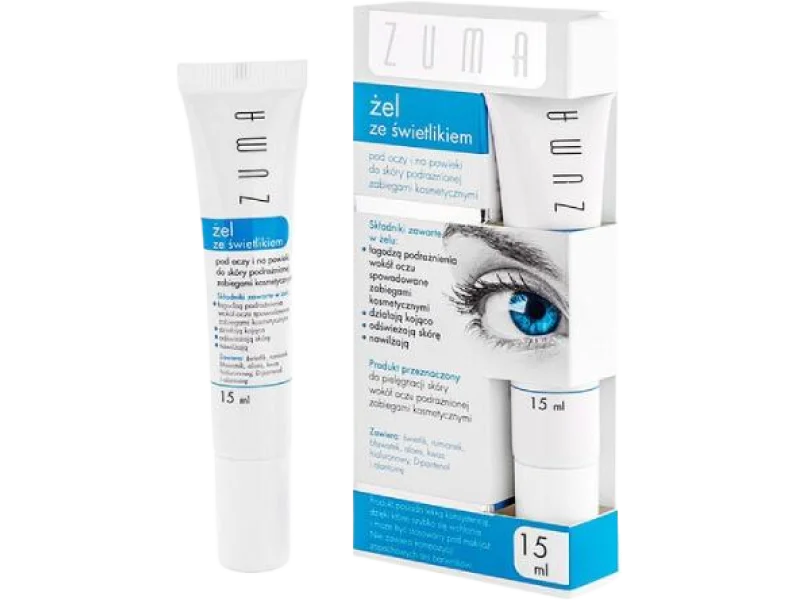 ZUMA Żel ze świetlikiem pod oczy o właściwościach łagodzących, żel, 15 ml