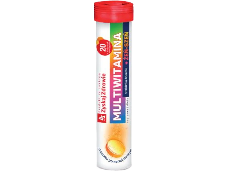 ZYSKAJ ZDROWIE Multiwitamina + żeń-szeń, tabletki musujące, 20 tabl.