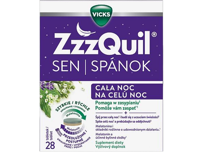 ZzzQuil Sen cała noc, tabletki, 28 tabl.